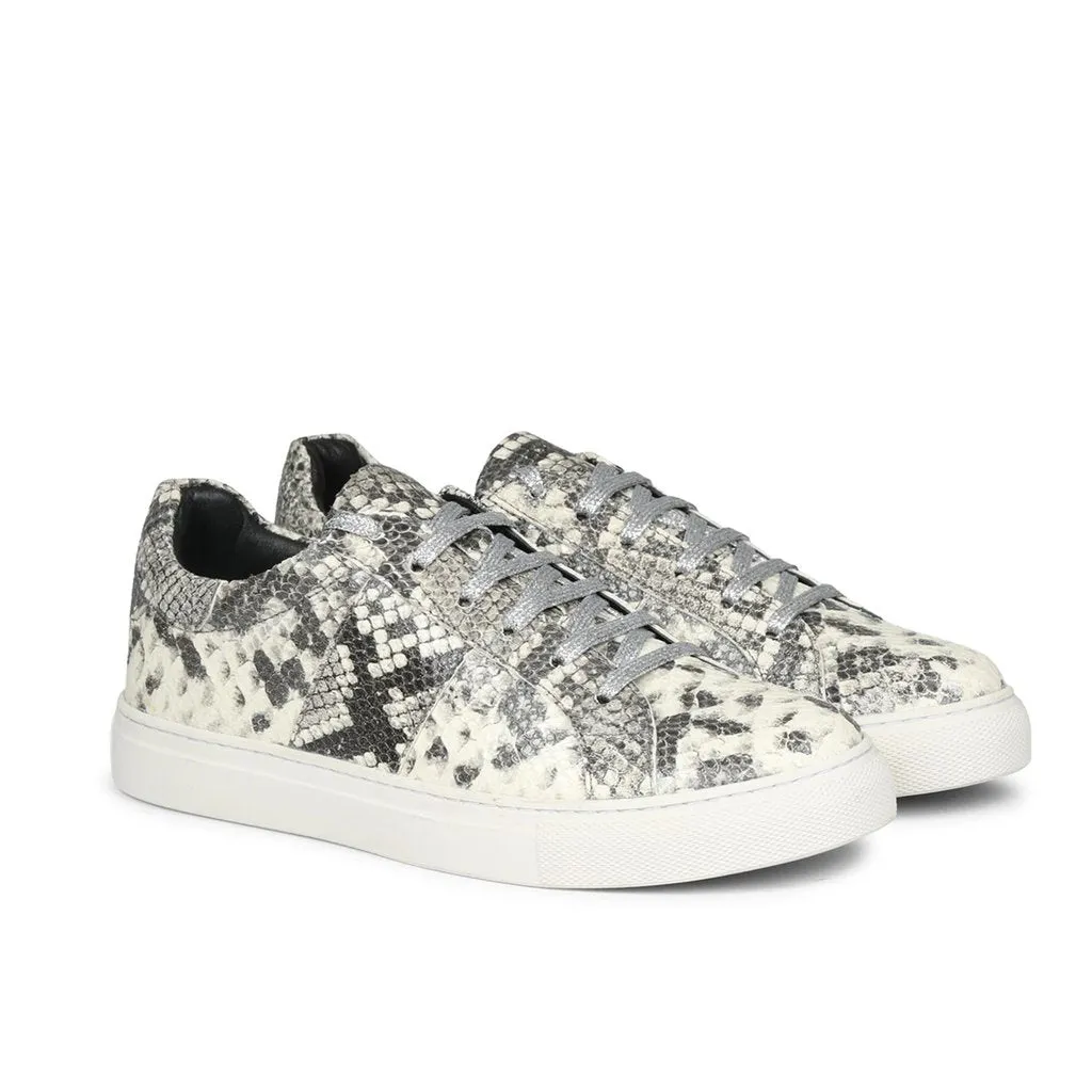 Saint Elined Grey Python Leather Sneakers
